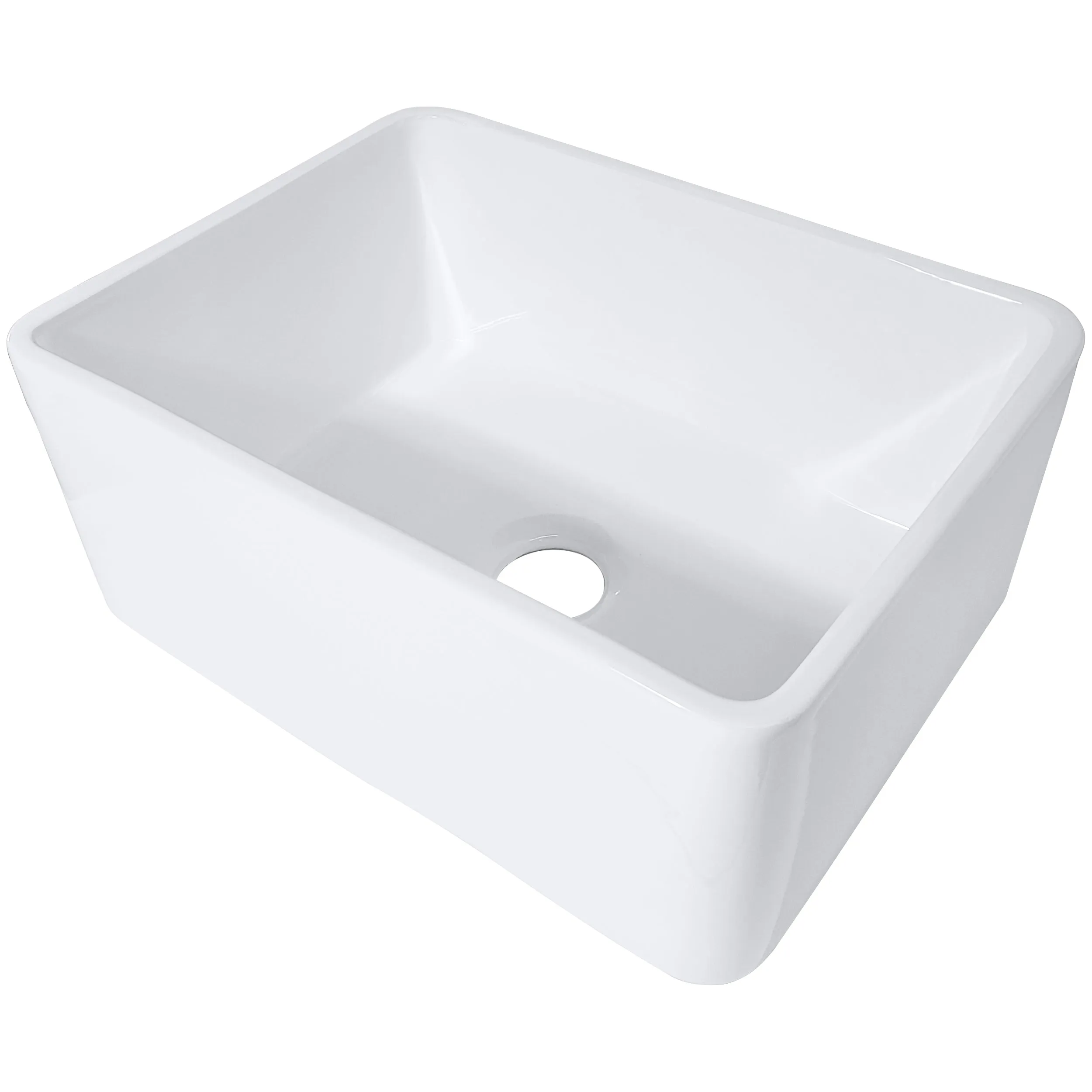 24-Inch Single Bowl Farmhouse Porcelain Kitchen Sink w/Apron, NPK-224922