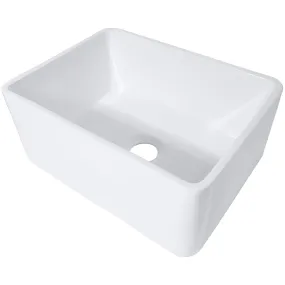 24-Inch Single Bowl Farmhouse Porcelain Kitchen Sink w/Apron, NPK-224922