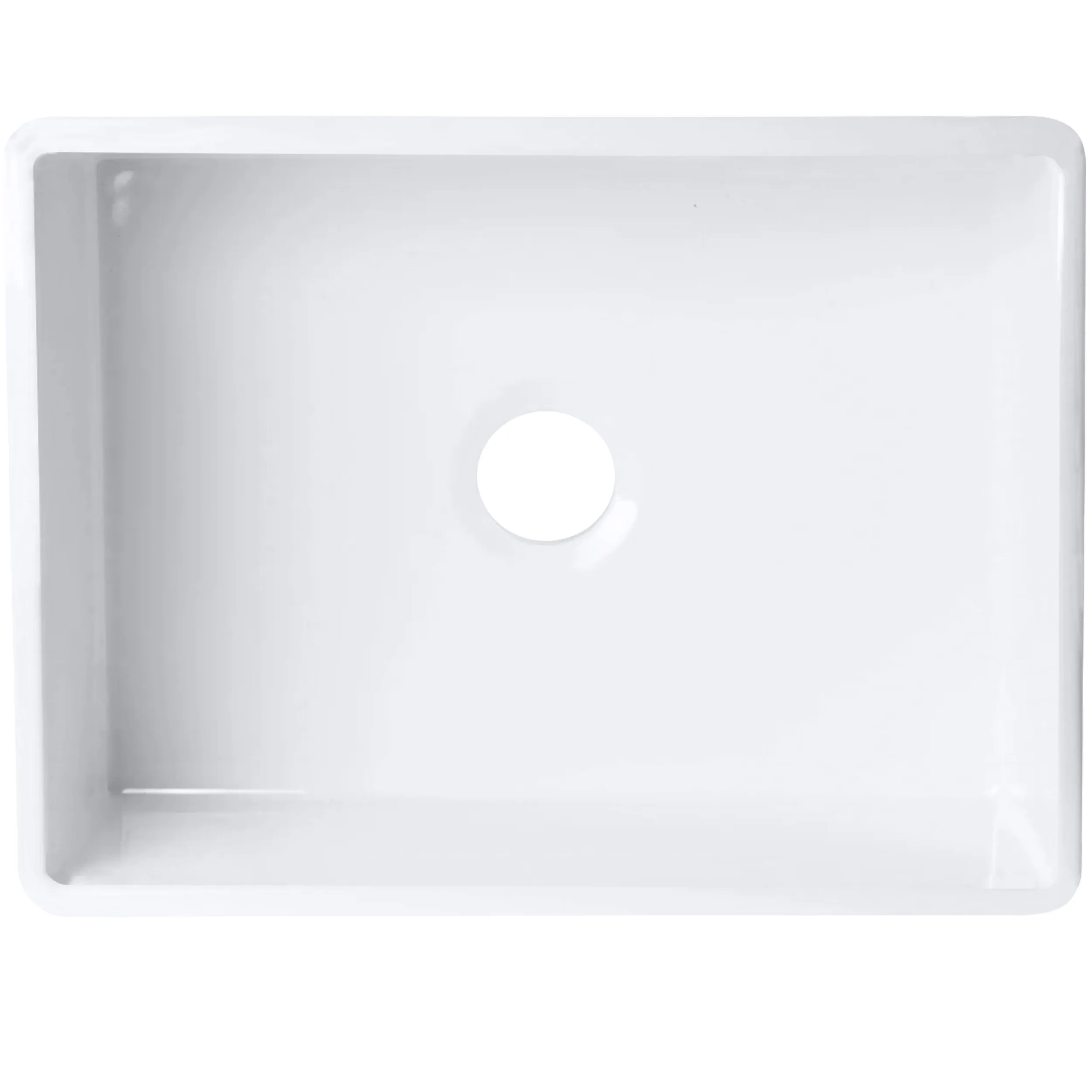 24-Inch Single Bowl Farmhouse Porcelain Kitchen Sink w/Apron, NPK-224922