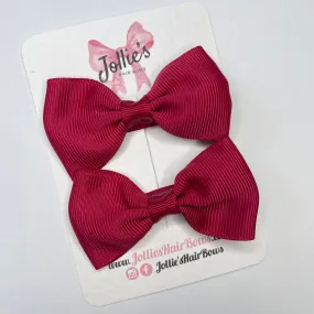 2.5inch Simple Bows with Clip (pair) - Beauty