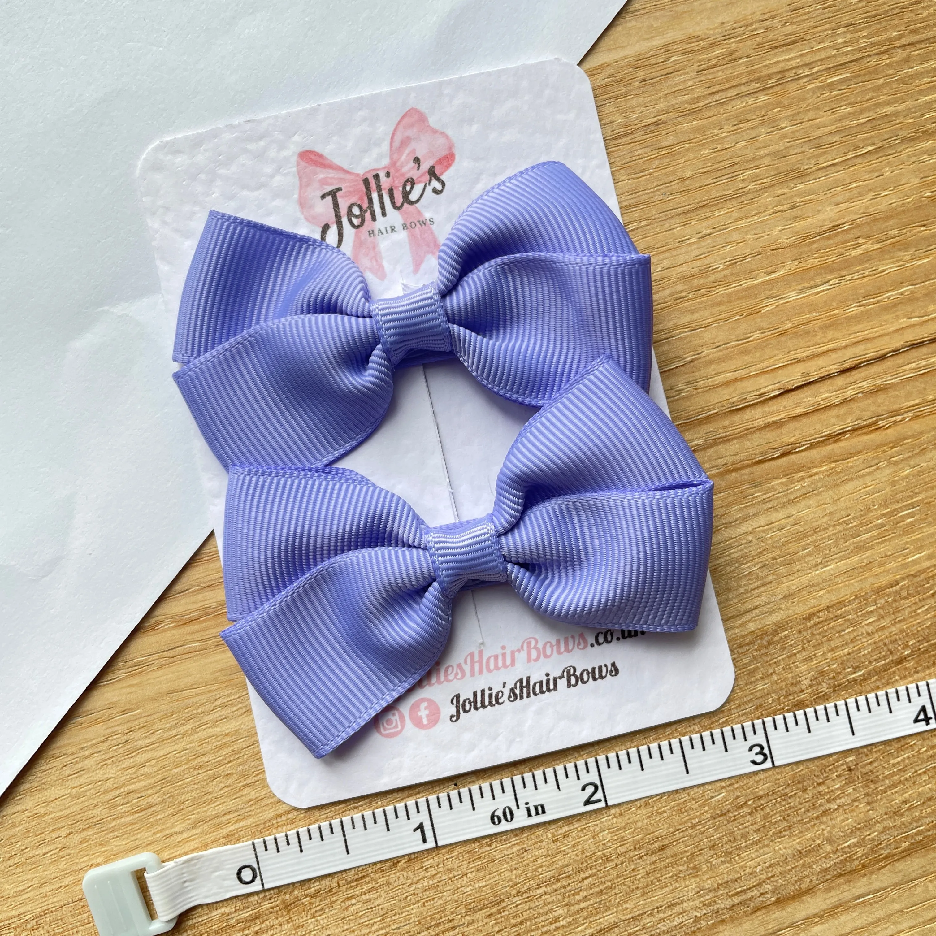 2.75inch Bow with Clip (pair) - Iris