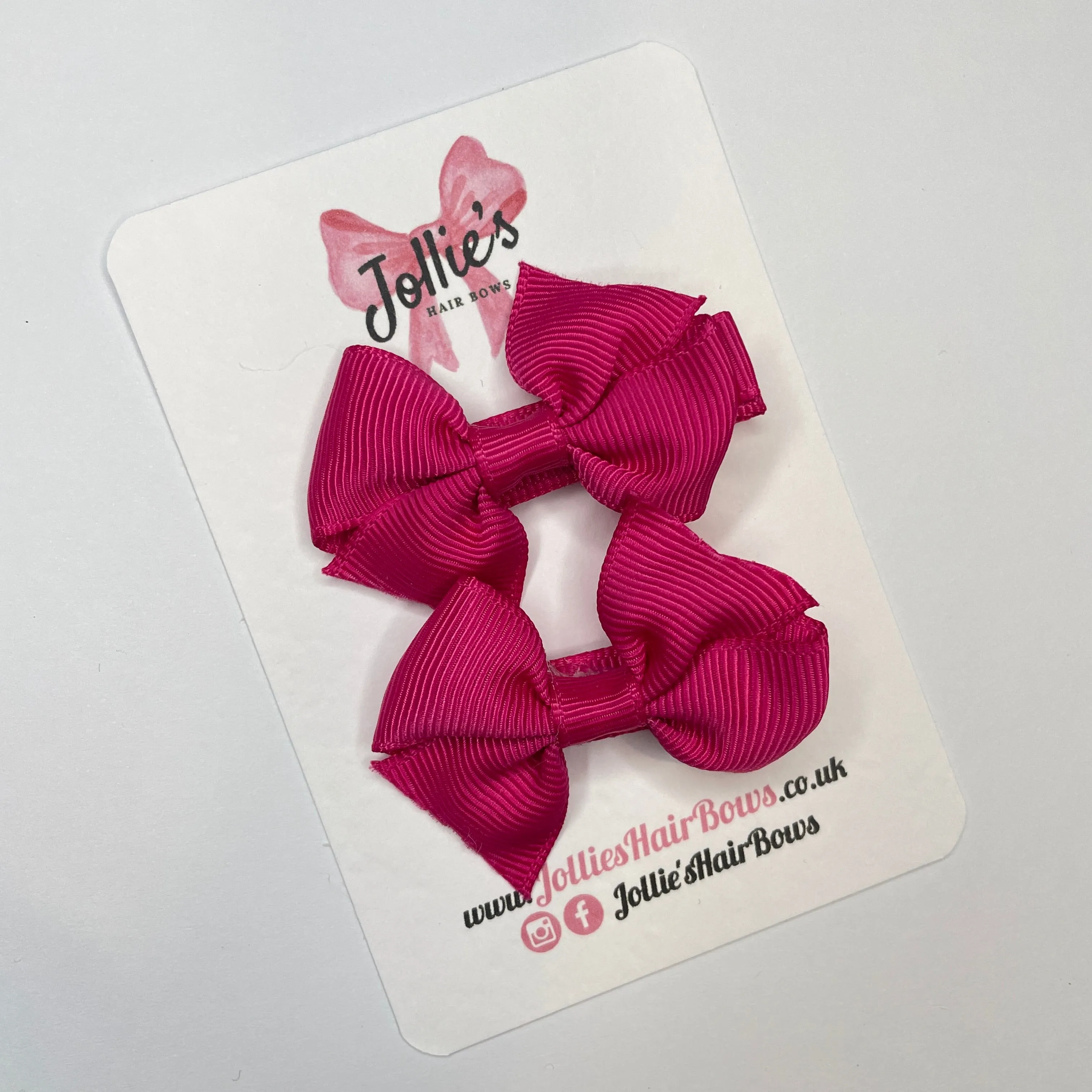 2inch Bow with Clip (pair) - Azalea