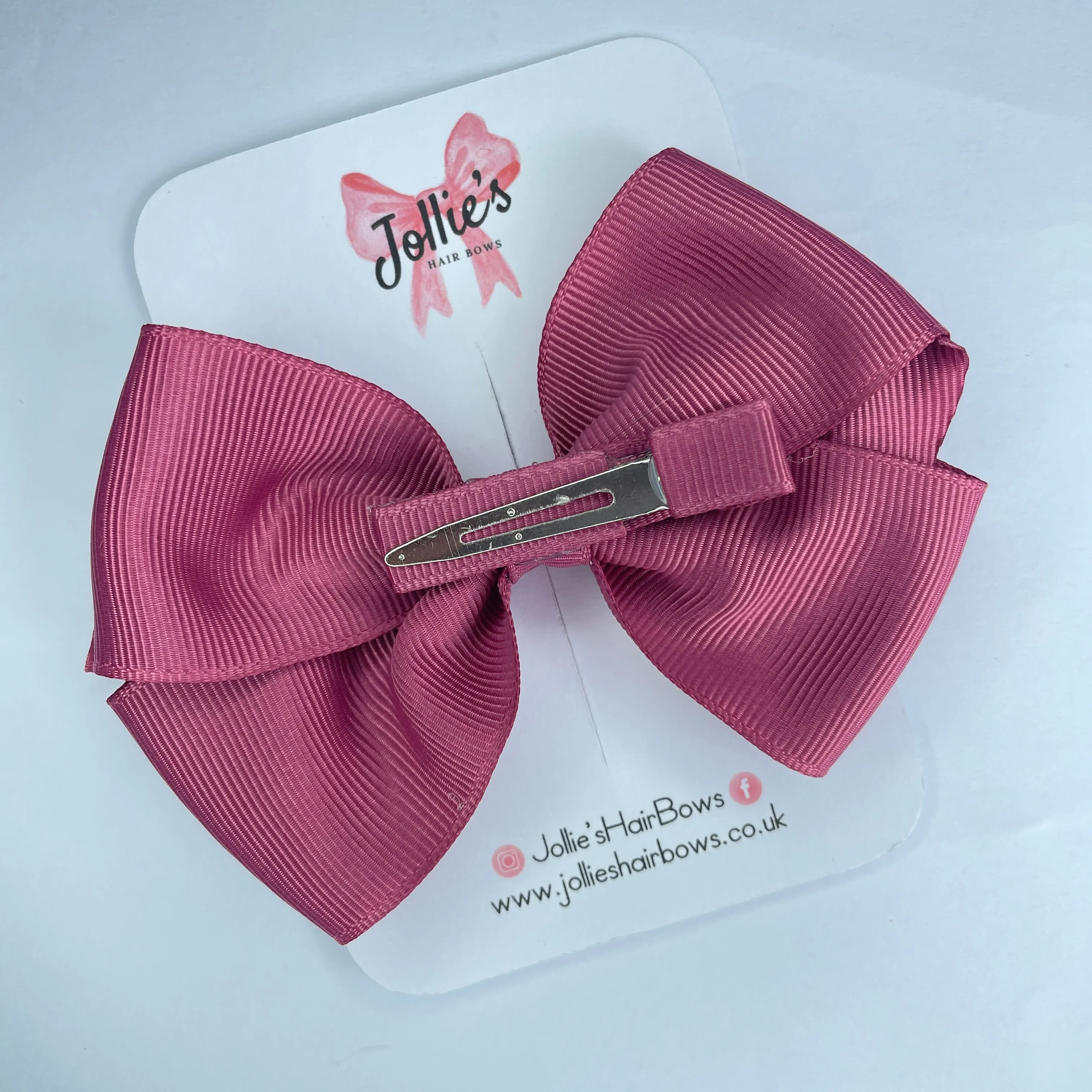4inch Bow with Clip - Victorian Rose