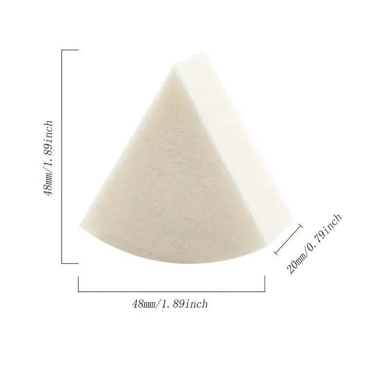 6pcs Triangle Powder Puff Curved Round Edge Leather Surface Makeup Sponges Dry And Wet Dual-use For Powder Foundation Cream