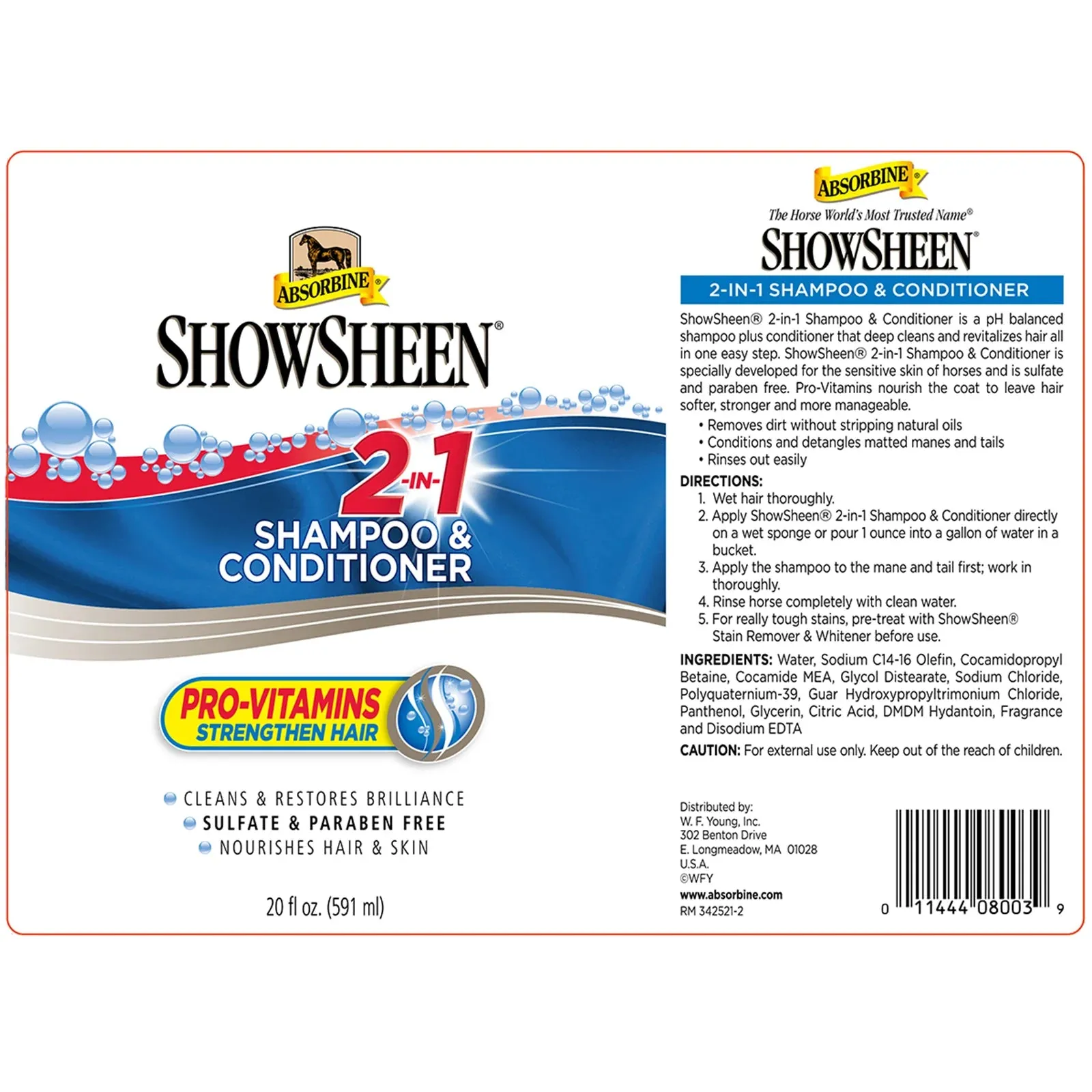 Absorbine ShowSheen® 2-In-1 Shampoo & Conditioner - 22 oz.