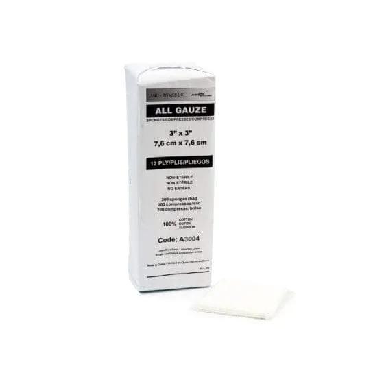 AMD Medicom Ritmed All Gauze Sponges, 12 Ply, Sterile