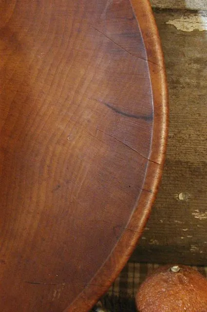 Antique Dough Bowl Primitive Spoon Notched End Fabulous with Surprise