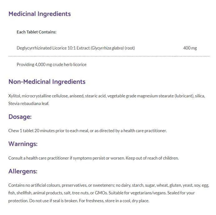 Bioclinic DGL 400mg 180 Chewable Tablets