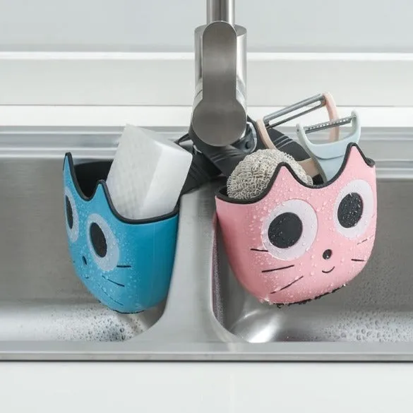 Cat Soap Sponge Sink Rack