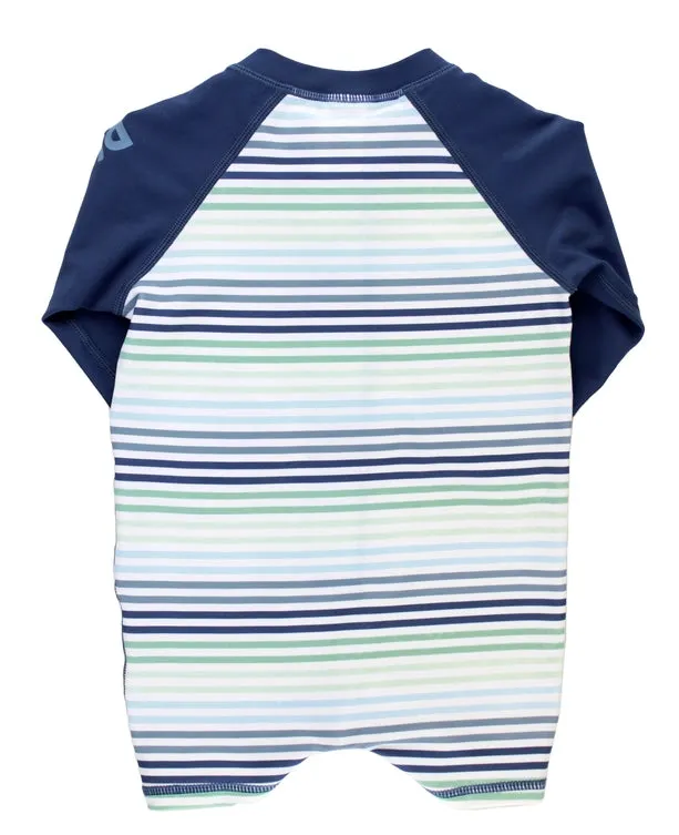 Coastal Stripes Boy's Long Sleeve Rash Guard Swim Suit