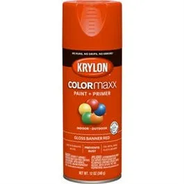 COLORmaxx Spray Paint   Primer, Gloss Banner Red, 12-oz.