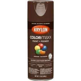 COLORmaxx Spray Paint   Primer, Gloss Leather Brown, 12-oz.