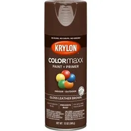 COLORmaxx Spray Paint   Primer, Gloss Leather Brown, 12-oz.
