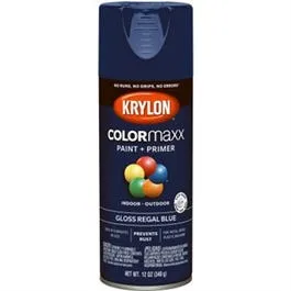 COLORmaxx Spray Paint   Primer, Gloss Regal Blue, 12-oz.