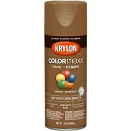 COLORmaxx Spray Paint   Primer, Satin Brown Boots, 12-oz.