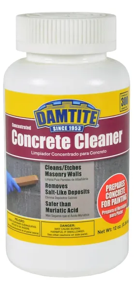 Damtite 09712 Concrete Cleaner, Crystals, Odorless, Opaque White, 12 oz, Bottle :EA: QUANTITY: 1