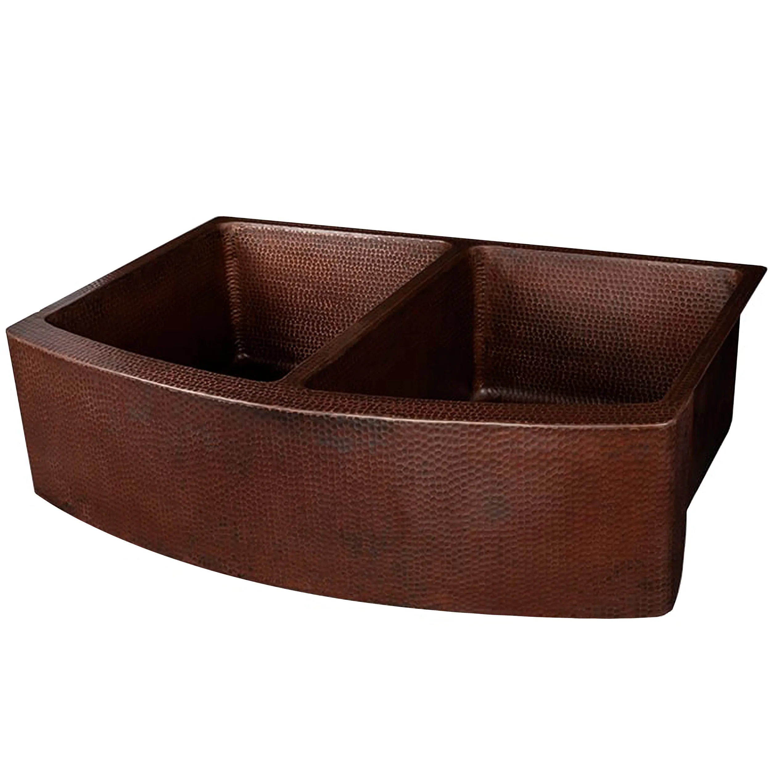 Double Bowl Copper Kitchen Sink, TCK-009AN