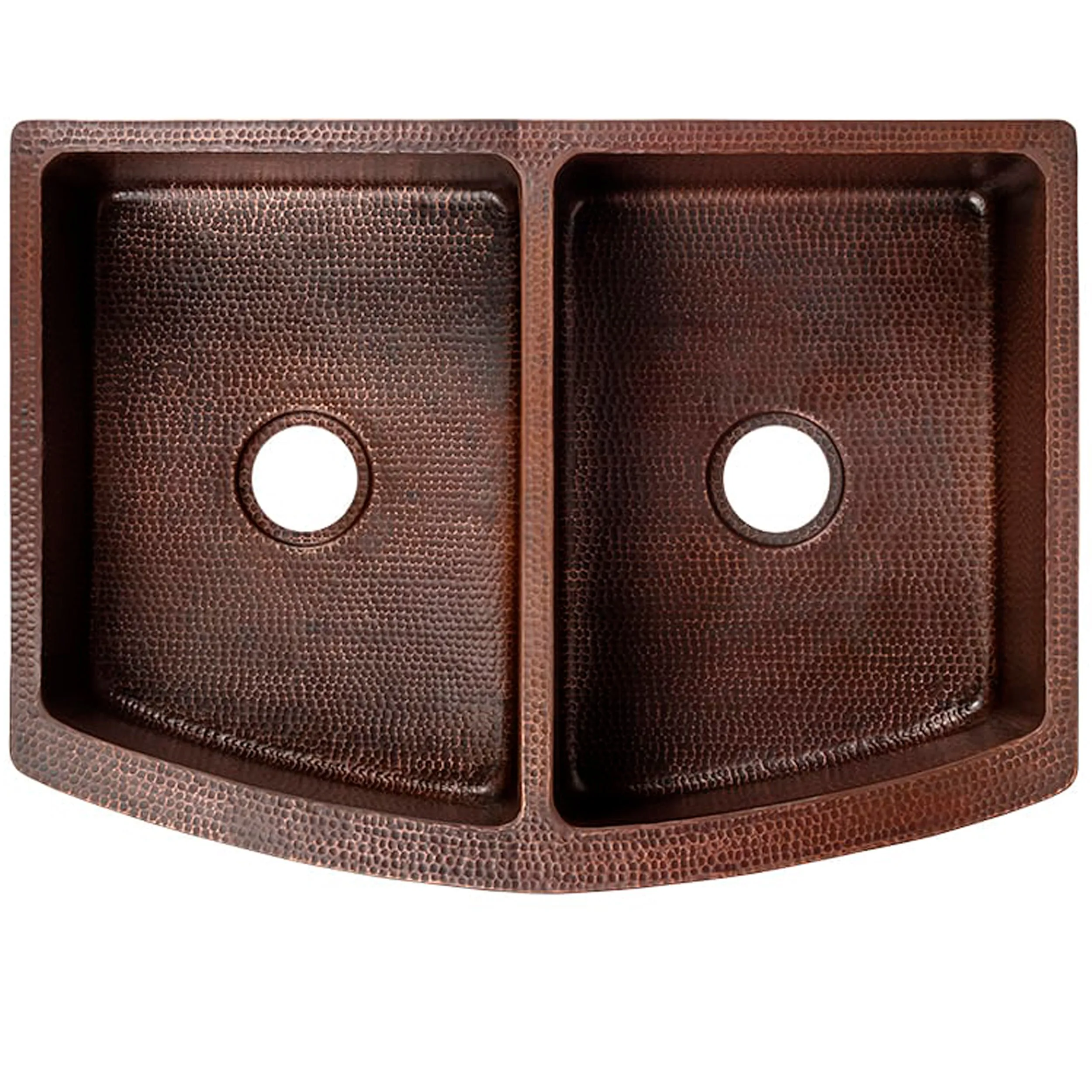 Double Bowl Copper Kitchen Sink, TCK-009AN