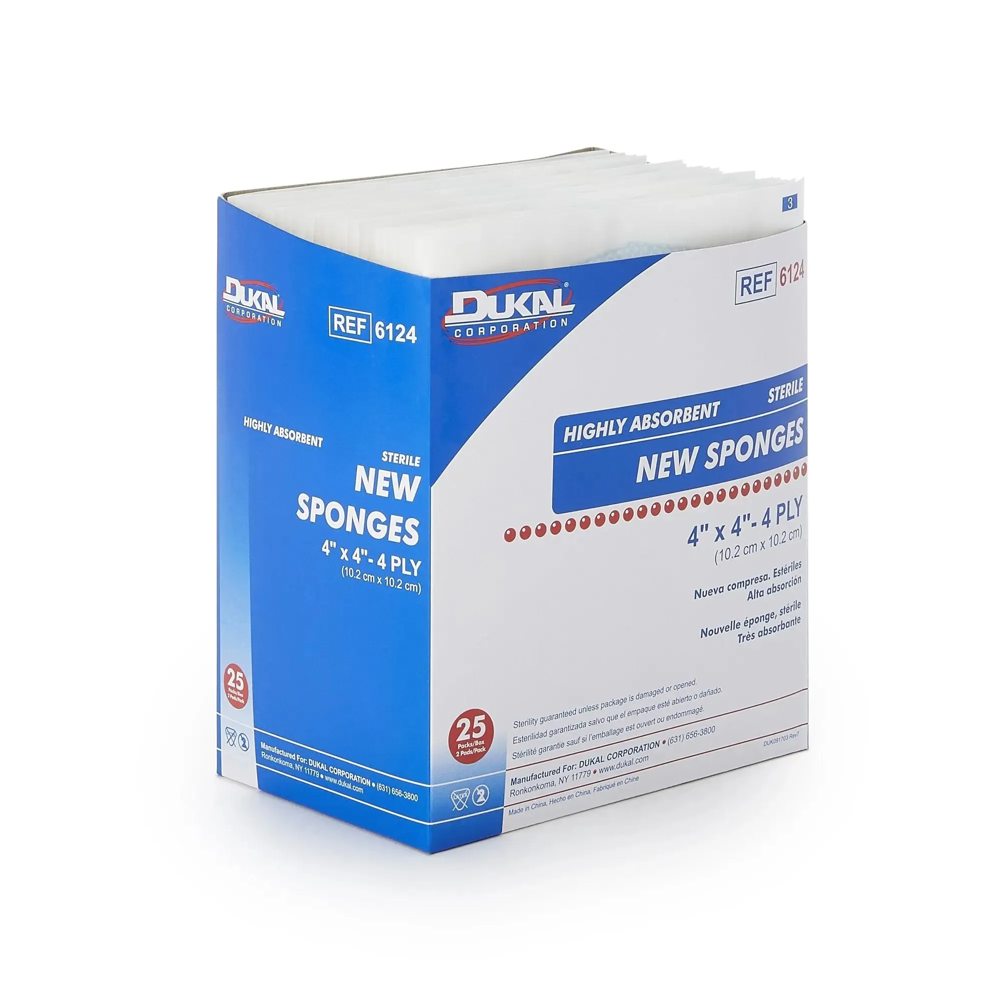 Dukal™ Sterile Nonwoven Sponge, 4 x 4 Inch, 4-Ply