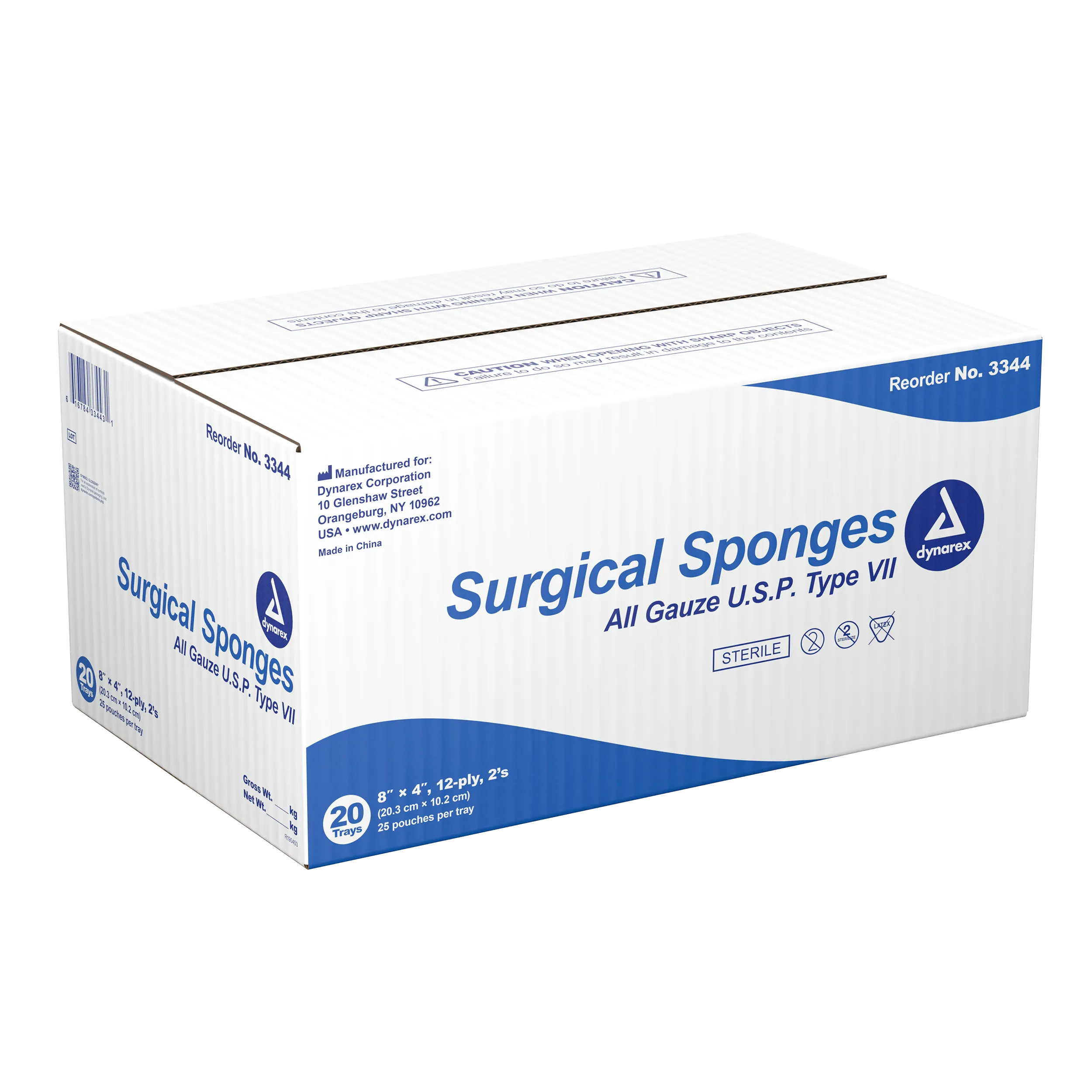 Dynarex - Surgical Gauze Sponge Sterile 2's 8"x 4" 12 Ply