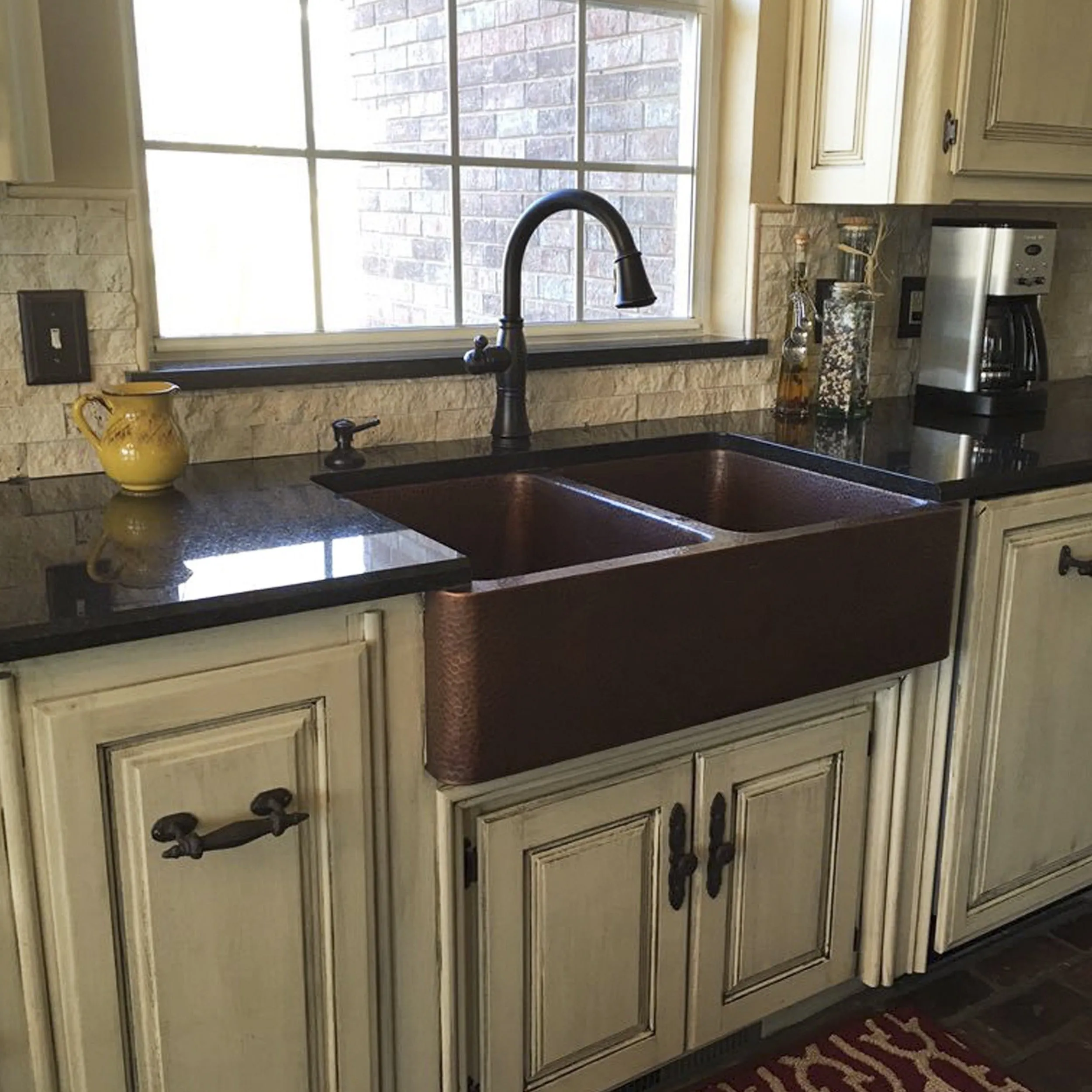 Farmhouse 60/40 Copper Kitchen Sink, TCK-005AN