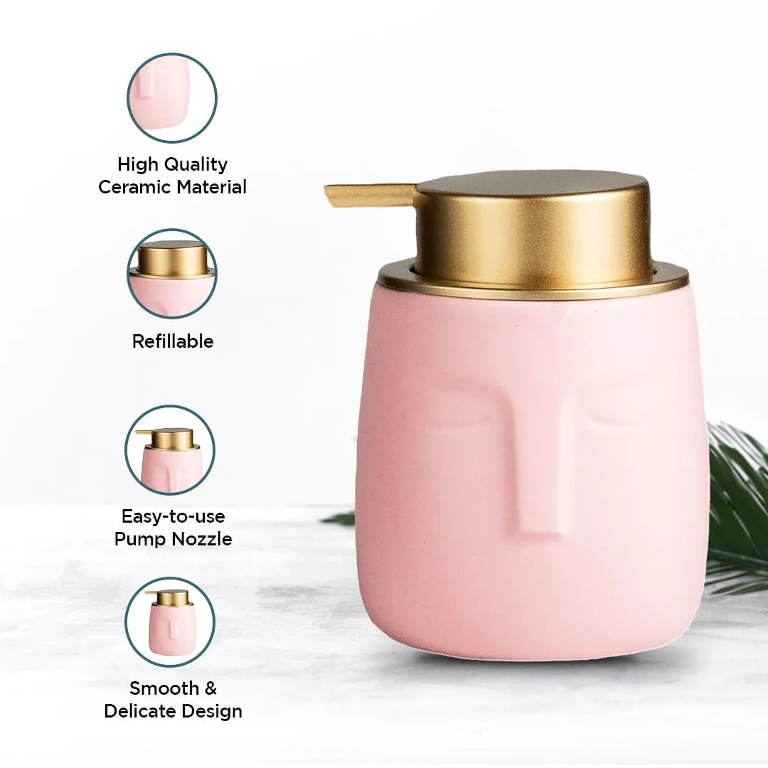 Heart Home Liquid Soap Dispenser | Handwash Soap Dispenser | Soap Dispenser for Wash Basin | Shampoo Dispenser Bottle | Bathroom Dispenser Bottle | ZX014GY | 350 ml | Gray