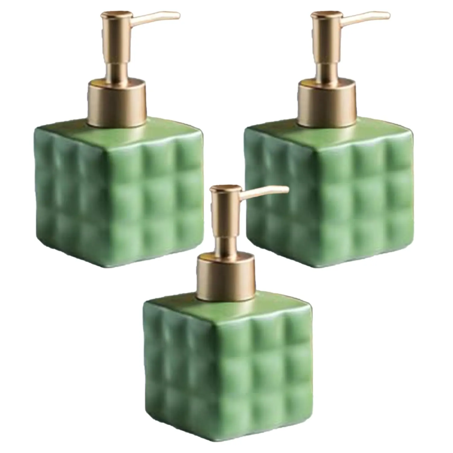Homestic Liquid Soap Dispenser | Handwash Soap Dispenser | Soap Dispenser for Wash Basin | Shampoo Dispenser Bottle | Bathroom Dispenser Bottle | 3 Piece | ZX043GN | 220 ml | Green