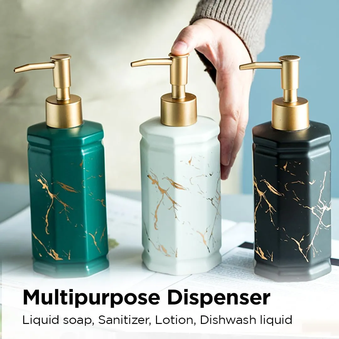 Homestic Liquid Soap Dispenser | Handwash Soap Dispenser | Soap Dispenser for Wash Basin | Shampoo Dispenser Bottle | Bathroom Dispenser Bottle | 350 ml | Black