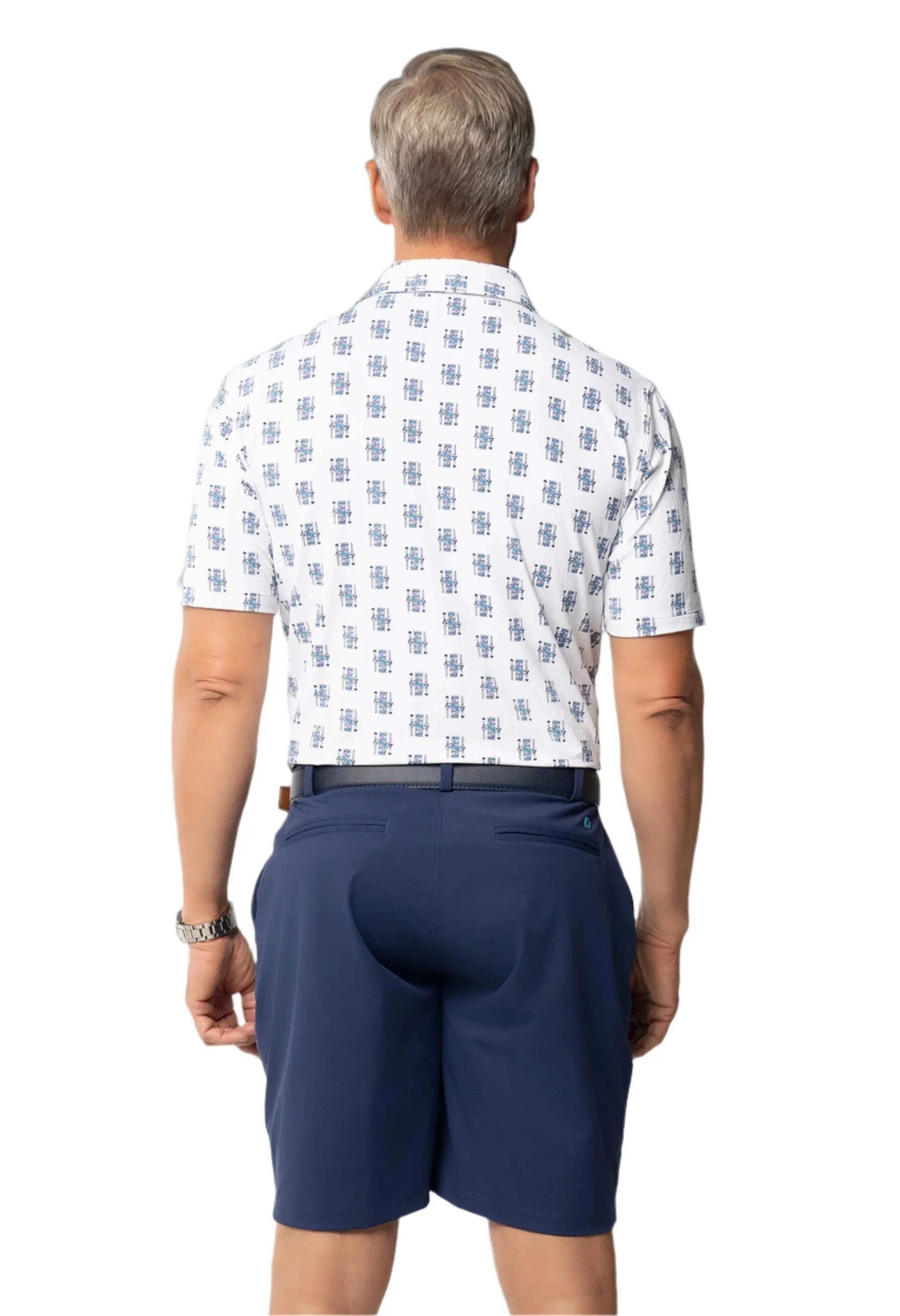 IBKUL Mens King of Spades Polo Shirt - Ink/Turq