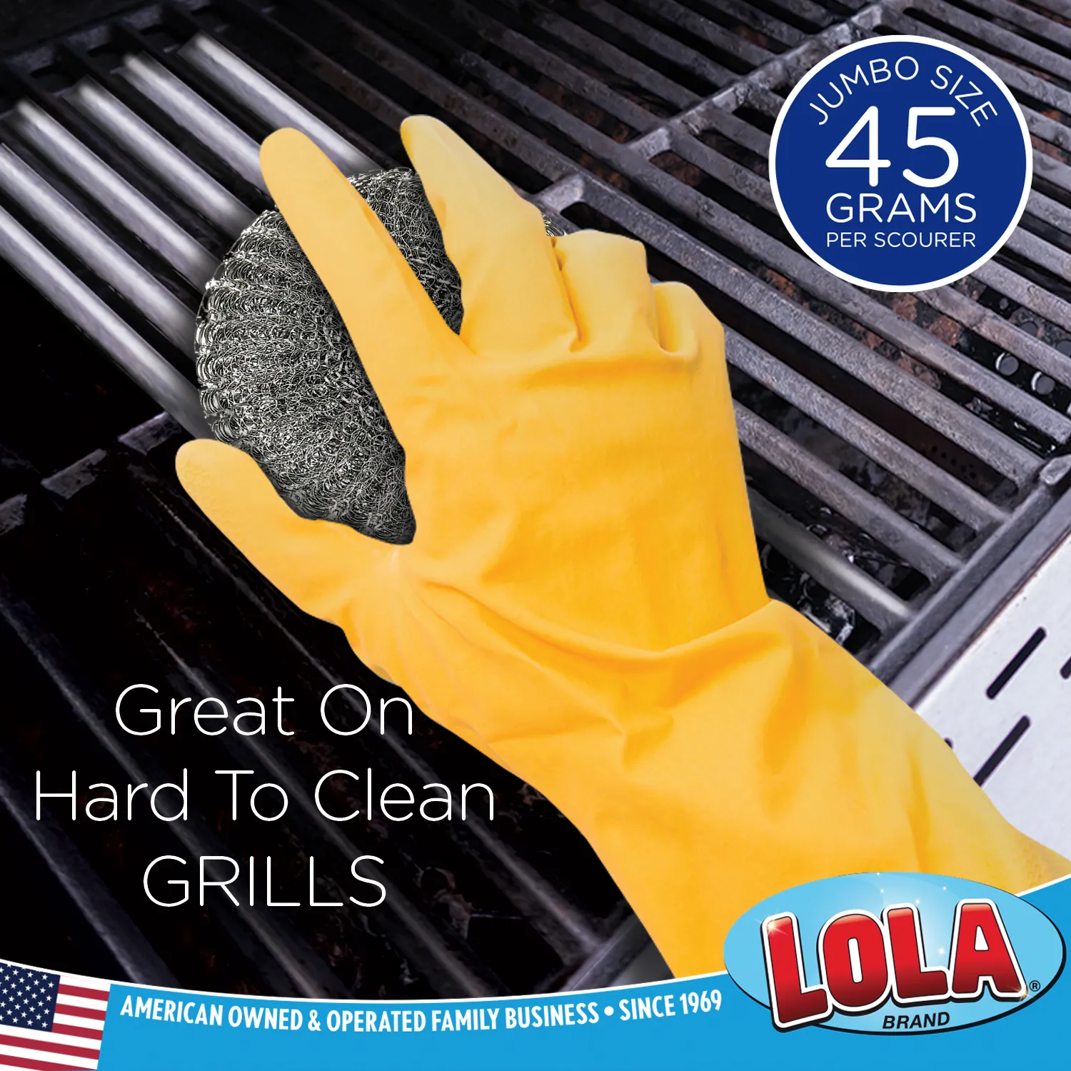 Jumbo Wire Mesh Scourer,  4" x 4" x 1.5" Galvanized Steel