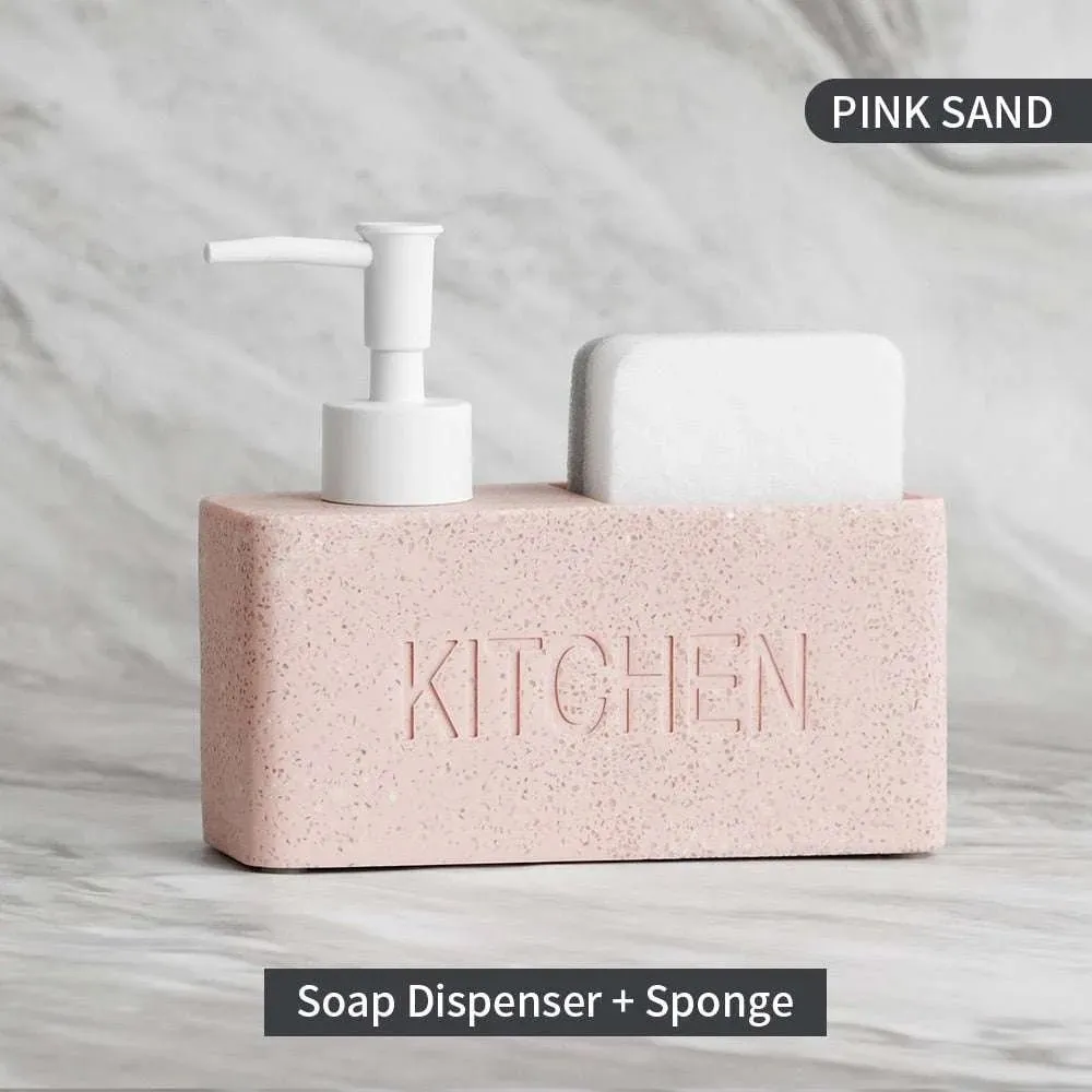Kitchen Essentials Soap Dispenser and Sponge Storage Set