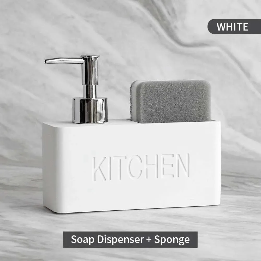 Kitchen Essentials Soap Dispenser and Sponge Storage Set