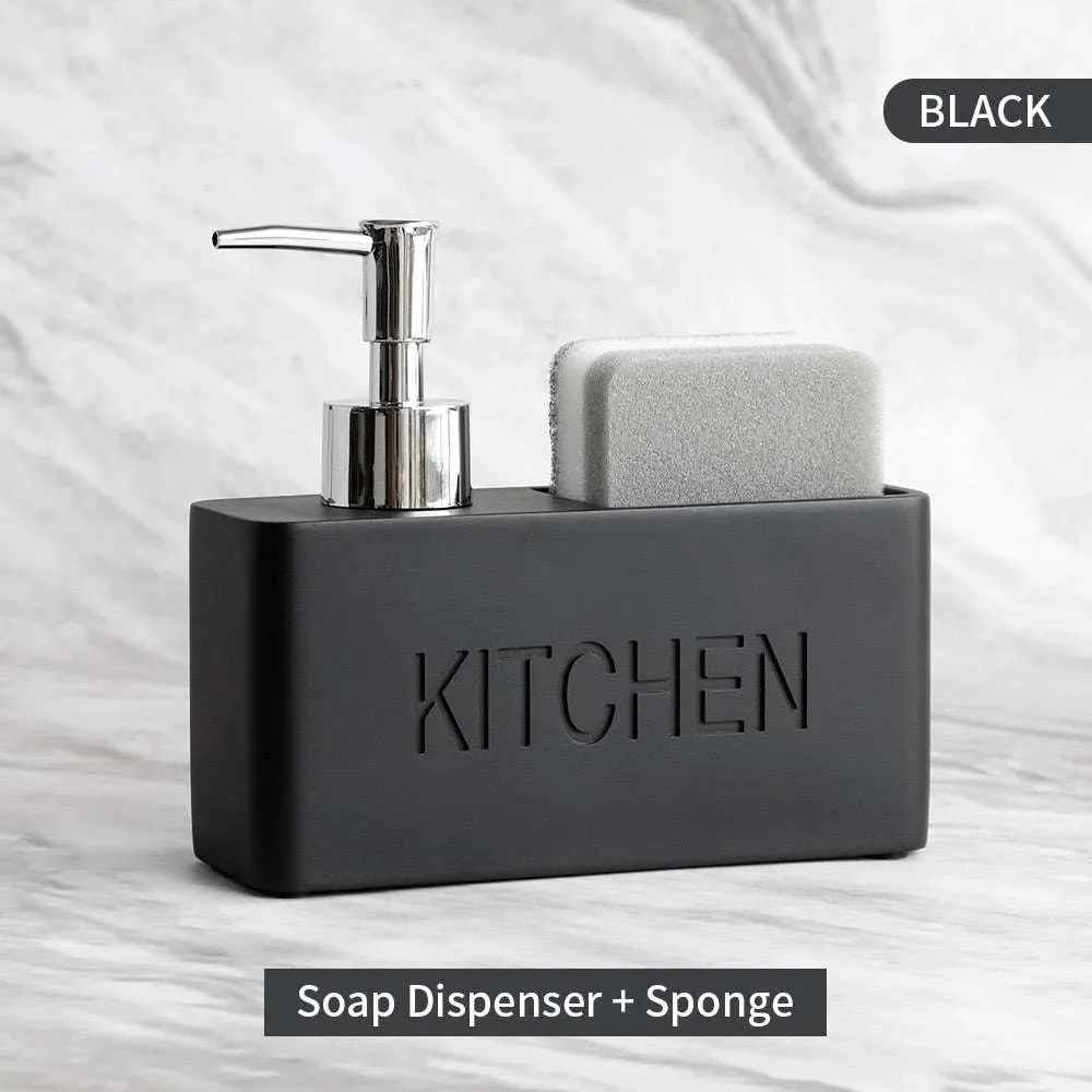 Kitchen Essentials Soap Dispenser and Sponge Storage Set