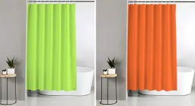 Kuber Industries 2 Pieces PEVA Shower Curtain Liner, Heavy Duty Plastic Shower Curtain with Hooks for Bathroom, Bathtub, 70" x 80", Green & Blue-KUBMART11562
