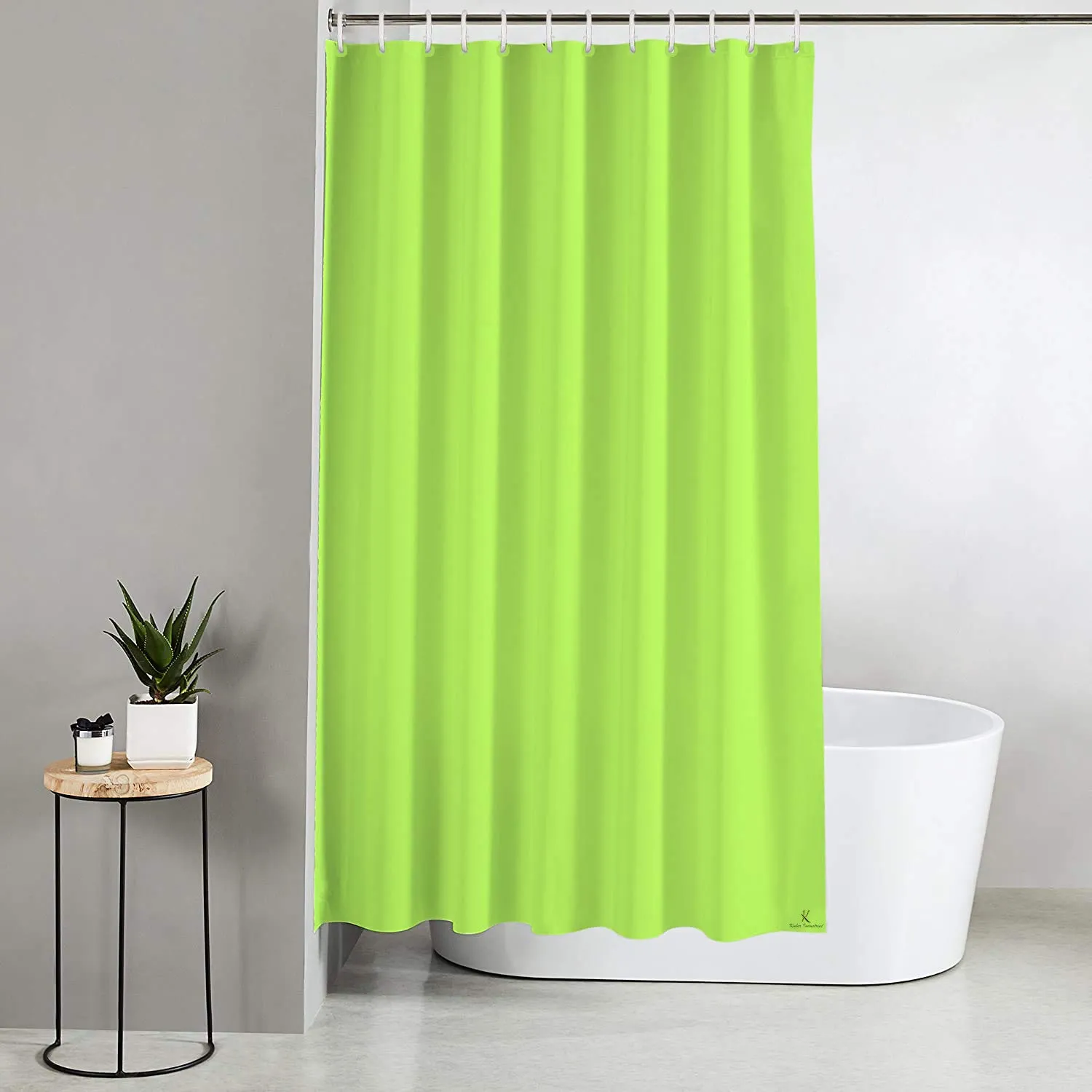 Kuber Industries 2 Pieces PEVA Shower Curtain Liner, Heavy Duty Plastic Shower Curtain with Hooks for Bathroom, Bathtub, 70" x 80", Green & Blue-KUBMART11562