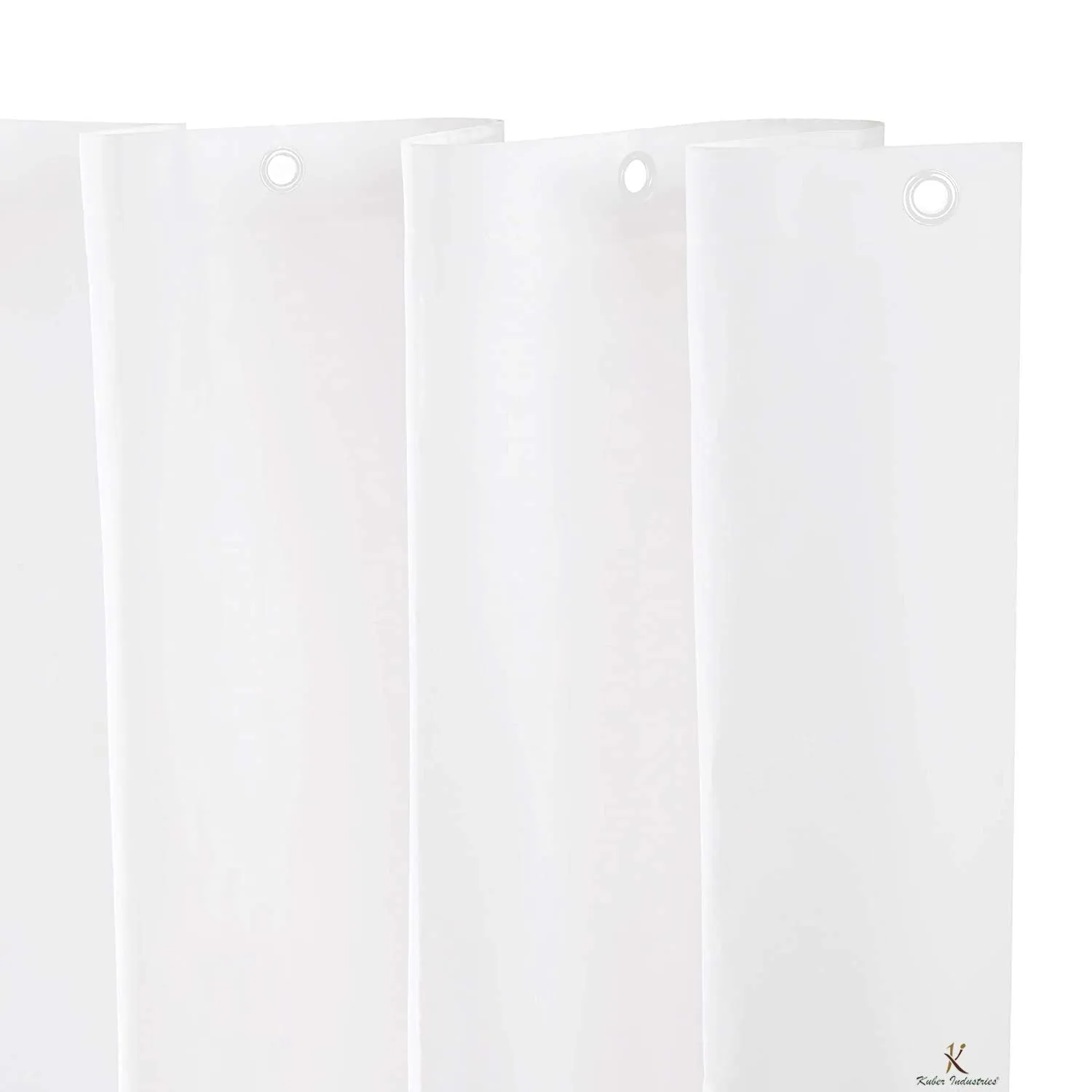 Kuber Industries 2 Pieces PEVA Shower Curtain Liner, Heavy Duty Plastic Shower Curtain with Hooks for Bathroom, Bathtub, 70" x 80", White-KUBMART11550