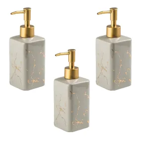 Kuber Industries Liquid Soap Dispenser | Handwash Soap Dispenser | Soap Dispenser for Wash Basin | Shampoo Dispenser Bottle | Bathroom Dispenser Bottle | 3 Piece | ZX032GY | 320 ml | Gray
