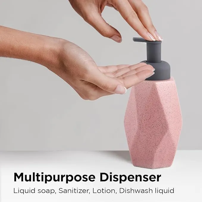Kuber Industries Liquid Soap Dispenser | Handwash Soap Dispenser | Soap Dispenser for Wash Basin | Shampoo Dispenser Bottle | Bathroom Dispenser Bottle | JY00014 | 400 ml | Pink