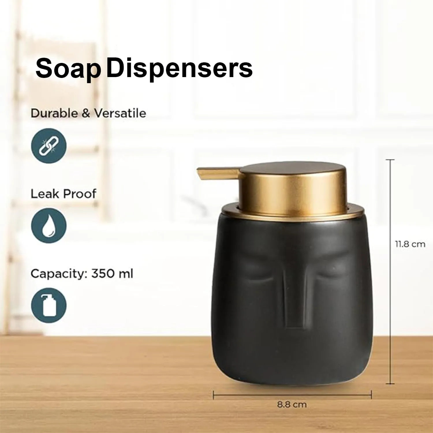 Kuber Industries Liquid Soap Dispenser | Handwash Soap Dispenser | Soap Dispenser for Wash Basin | Shampoo Dispenser Bottle | Bathroom Dispenser Bottle | ZX014GY | 350 ml | Gray
