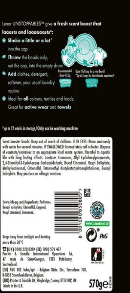 Lenor Unstoppables In-Wash Scent Booster Pack of 570g