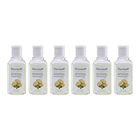 Maxisoft Hand Sanitizer Gel (60 ml)|With Aloe Vera, Lemon, Neem, Vitamin E & Glycerine |Paraben Free| Formaldehyde Free (Lemon & Mint, Pack of 6 (60ml X6))