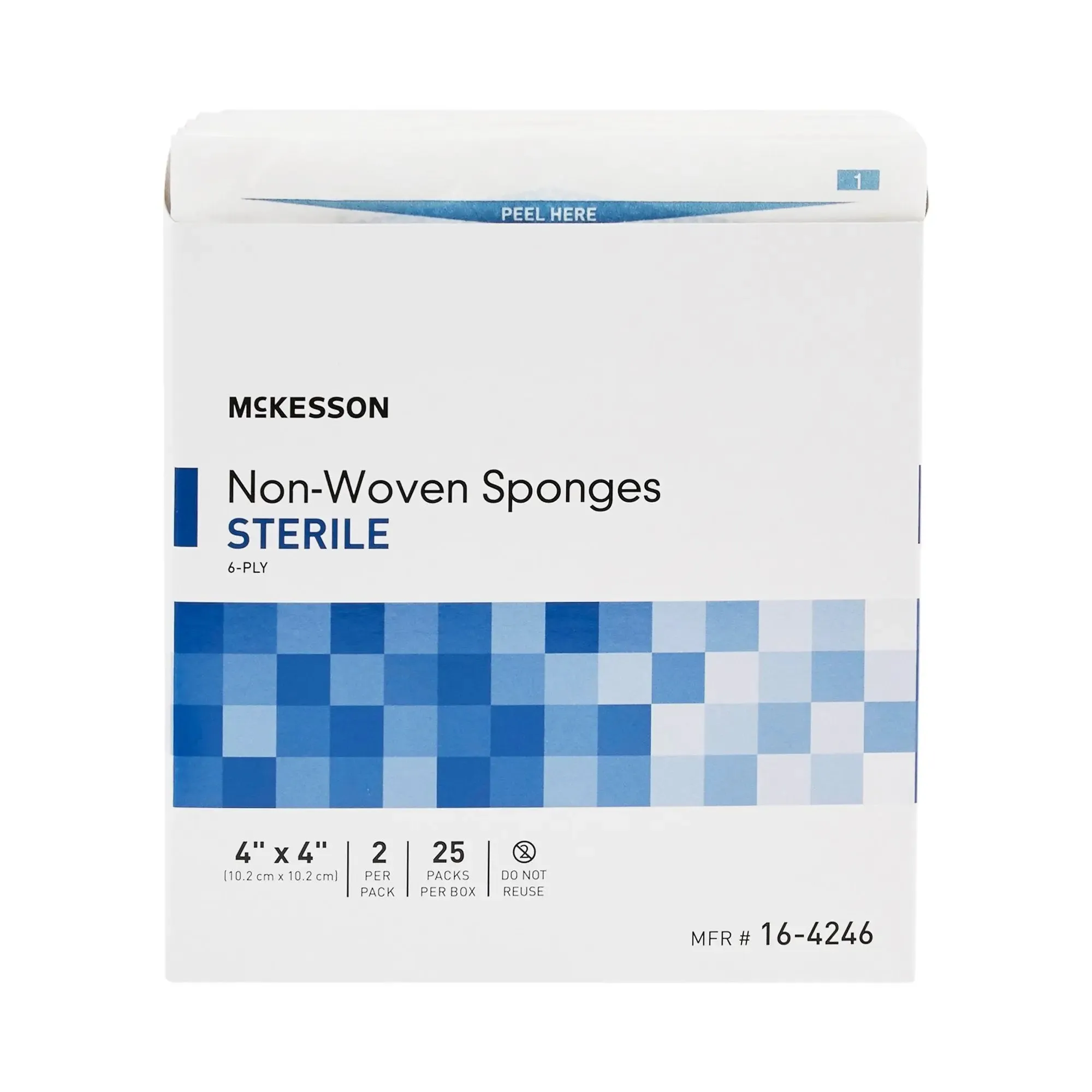 McKesson Sterile Nonwoven Sponge, 4 x 4 Inch, 6-Ply