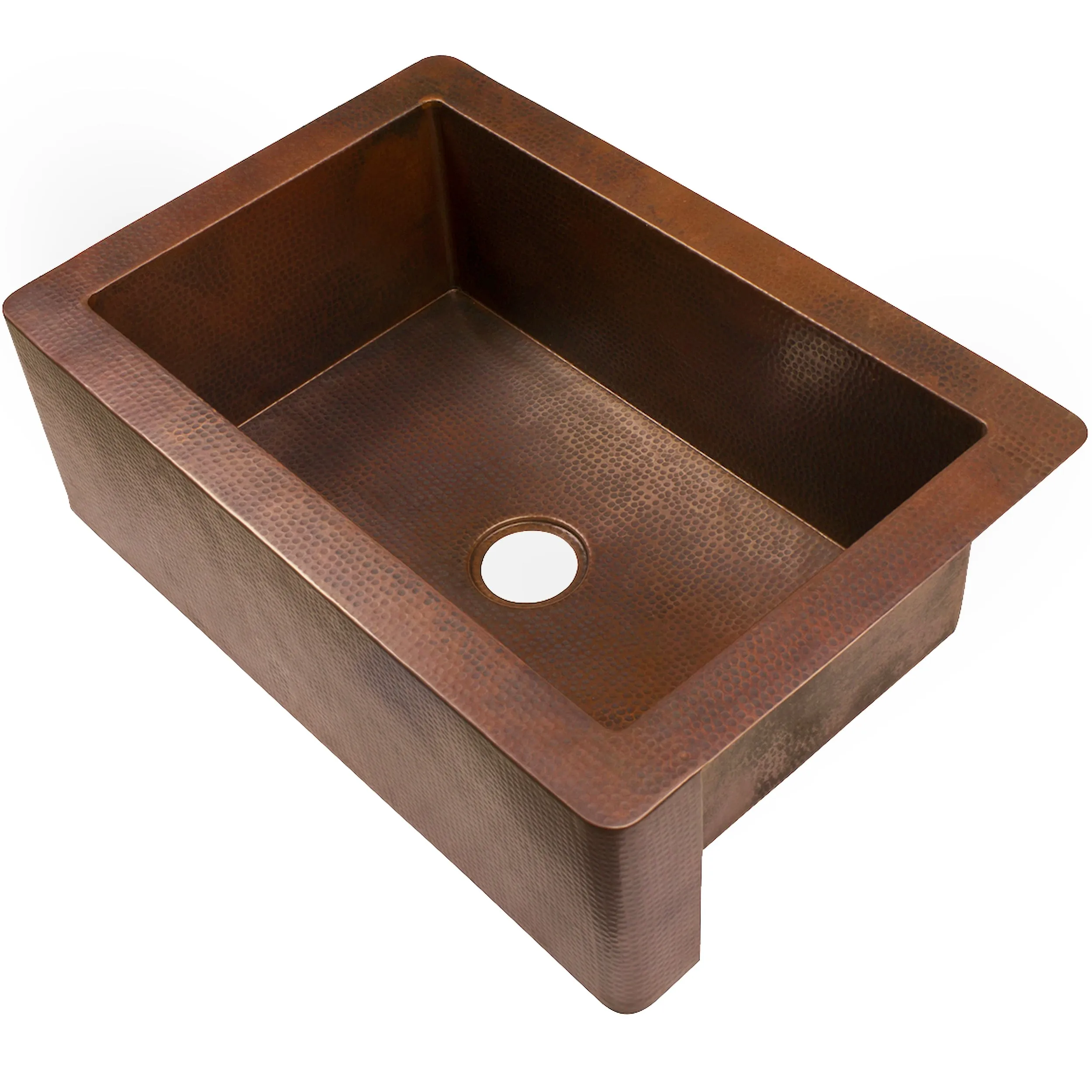 Open Farmhouse Copper Kitchen Sink, TCK-001AN