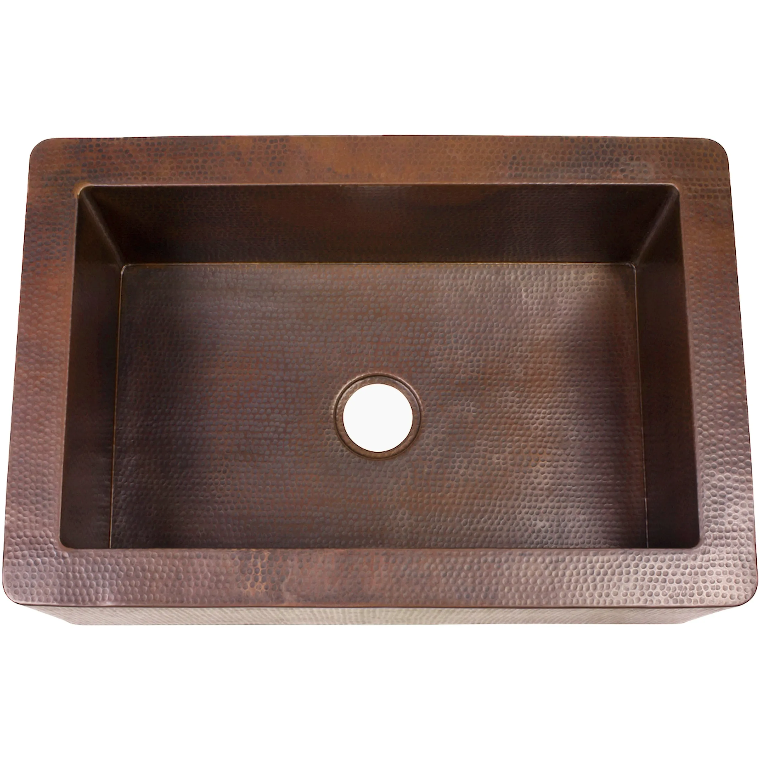 Open Farmhouse Copper Kitchen Sink, TCK-001AN