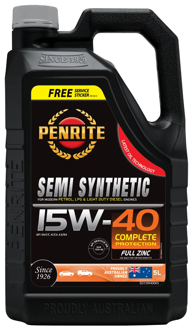 Penrite Semi Synthetic Engine Oil 15W-40 15W40 5L  - ED15W40005 (Pickup Only)