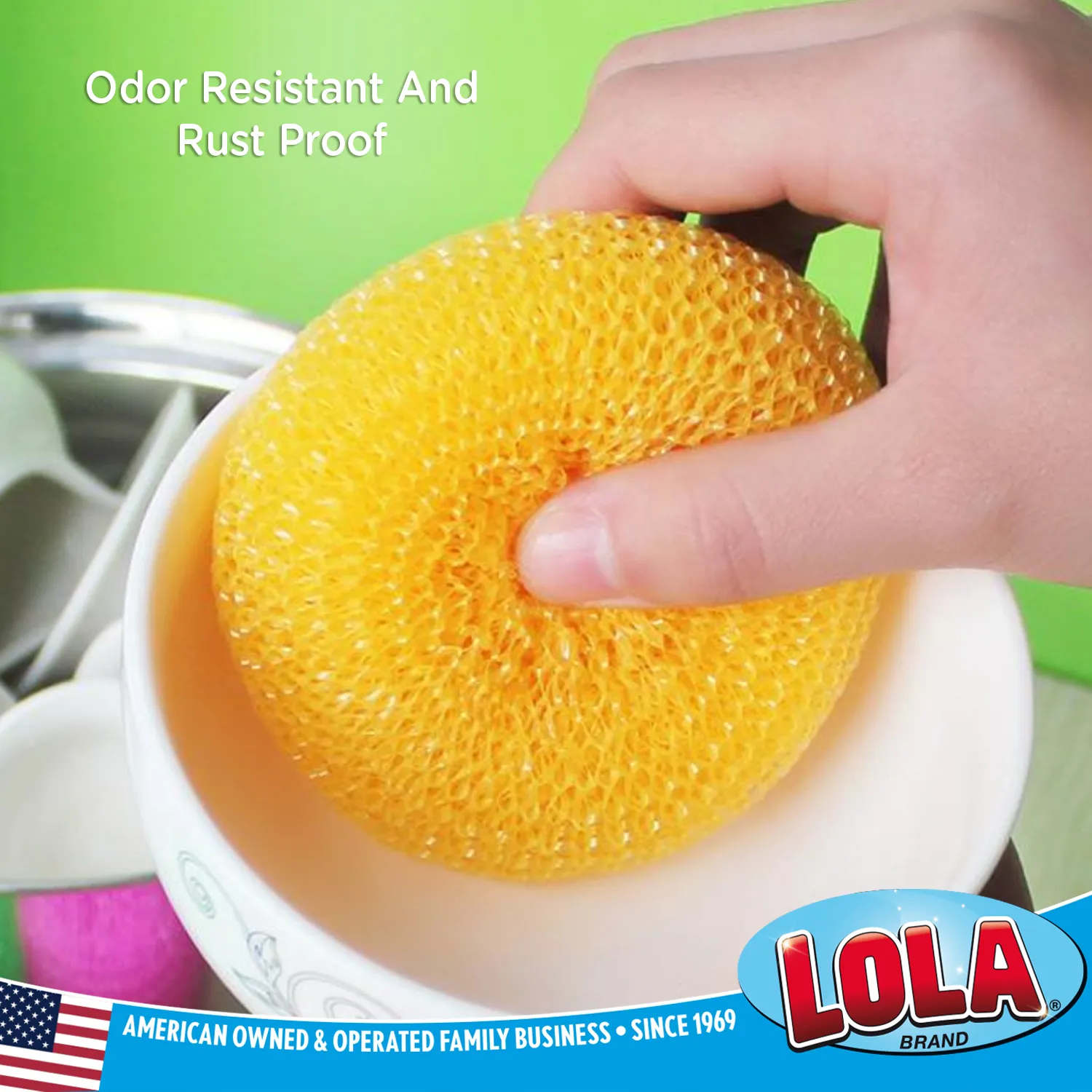 Plastic Mesh Scourer - 3 pack, each 3.75" x 1.25"
