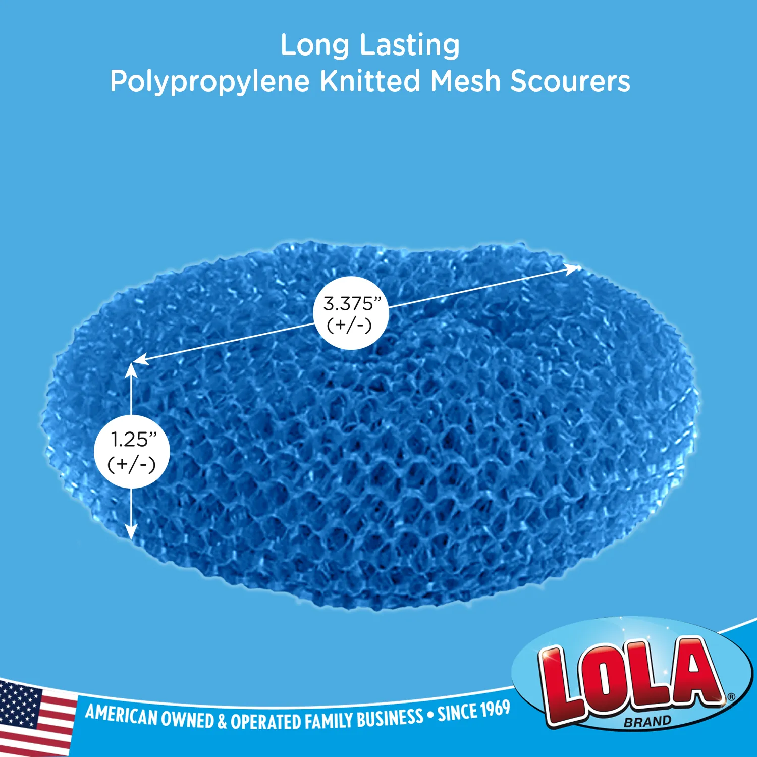 Plastic Mesh Scourer - 3 pack, each 3.75" x 1.25"