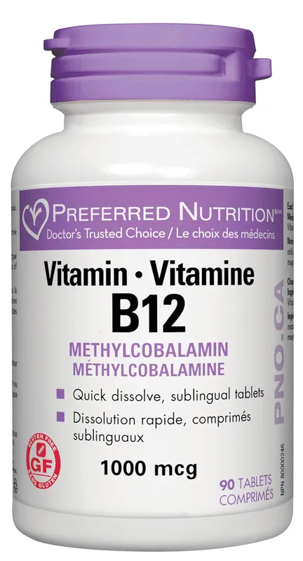 Preferred Nutrition Vitamin B12 1000 mcg - 90 Tablets