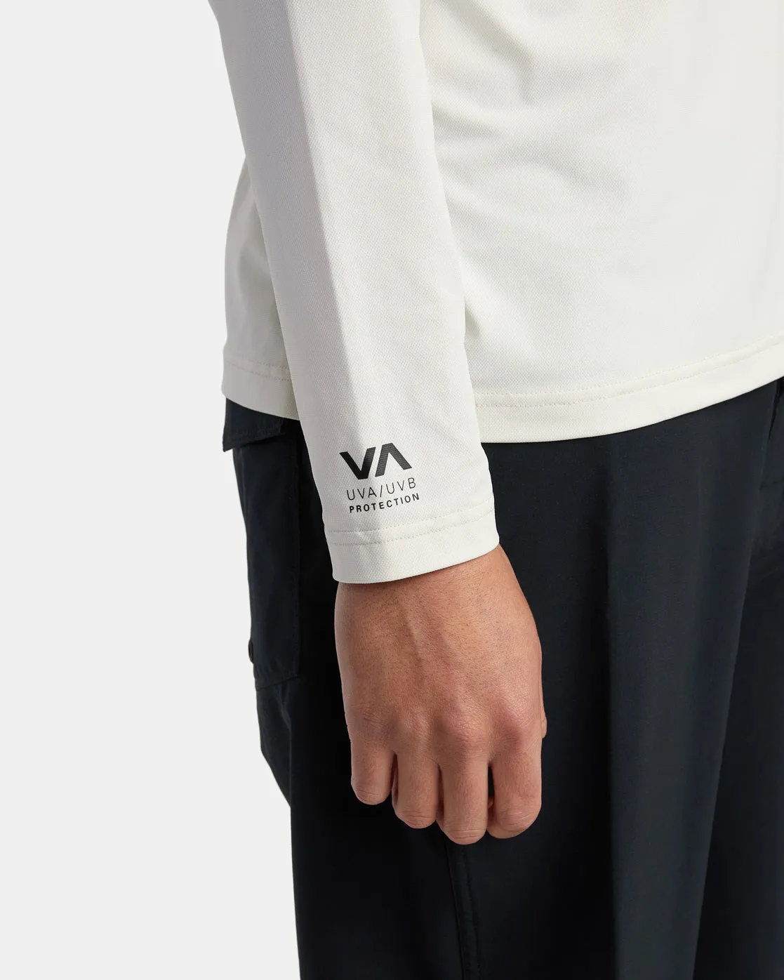 RVCA Long Sleeve Rashguard Hoodie - Silver Bleach