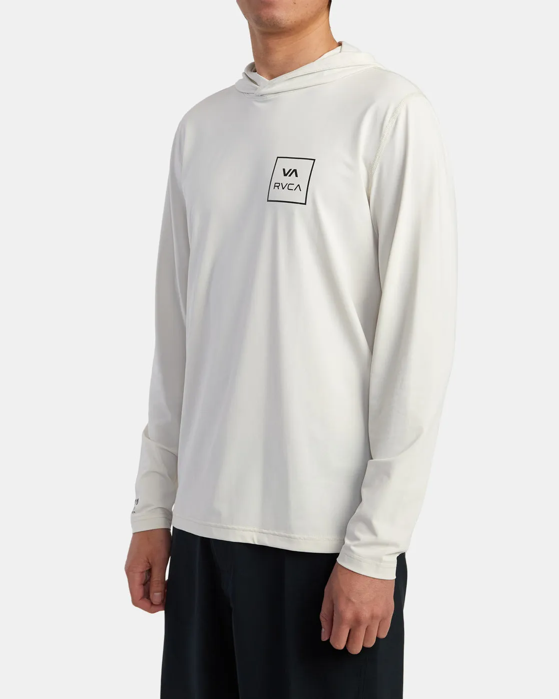 RVCA Long Sleeve Rashguard Hoodie - Silver Bleach